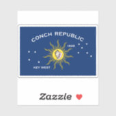 Vlag van Key West, Florida Sticker (Vel)