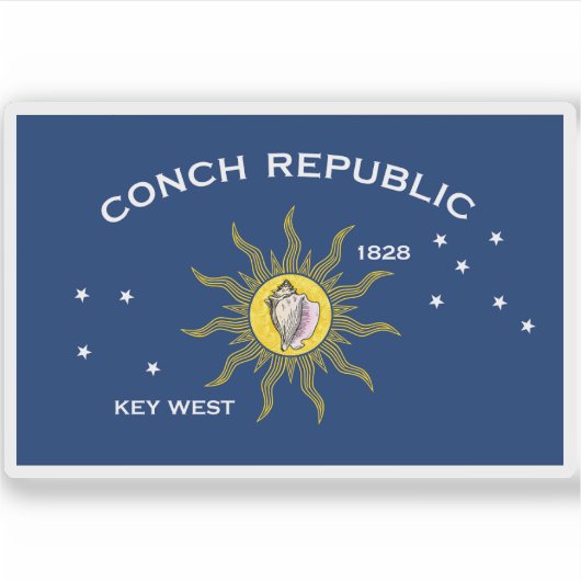 Vlag van Key West, Florida Sticker (Voorkant)