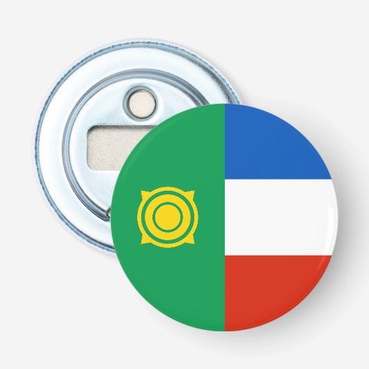 Vlag van Khakassië Button Flesopener (Voorkant)