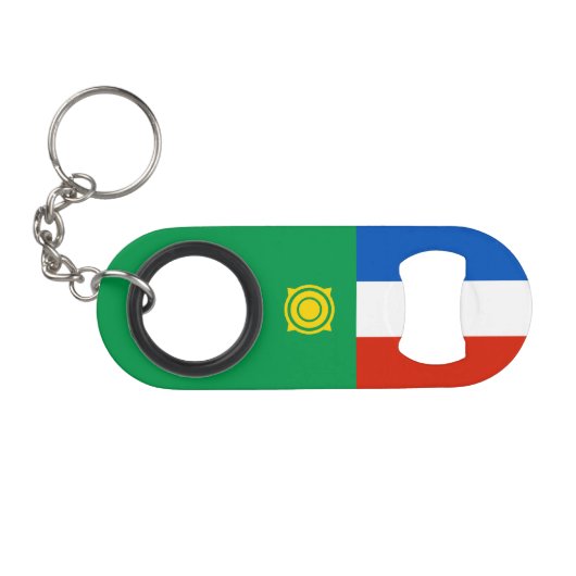 Vlag van Khakassië Mini Flessenopener (Voorkant (Horizontaal))