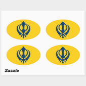 vlag van Khalistan (voorgesteld) Ovale Sticker (Vel)