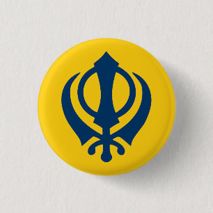 vlag van Khalistan (voorgesteld) Ronde Button 3,2 Cm