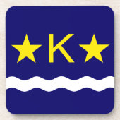 Vlag van Kinshasa, Congo Beverage Coaster Bier Onderzetter (Voorkant)