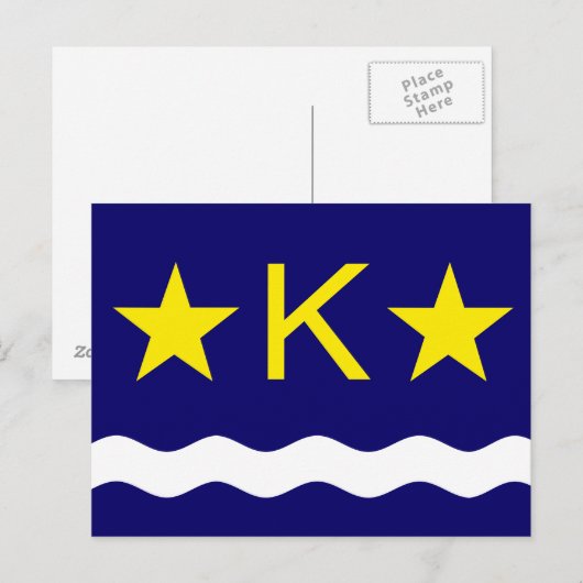 Vlag van Kinshasa, Congo-Briefkaart Briefkaart (Voorkant / Achterkant)