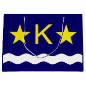 Vlag van Kinshasa, Congo Large Gift Bag Groot Cadeauzakje (Voorkant)