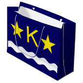 Vlag van Kinshasa, Congo Large Gift Bag Groot Cadeauzakje (Voorkant Gekanteld)