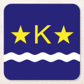 Vlag van Kinshasa, Congo Square Paper Onderzetter (Voorkant)