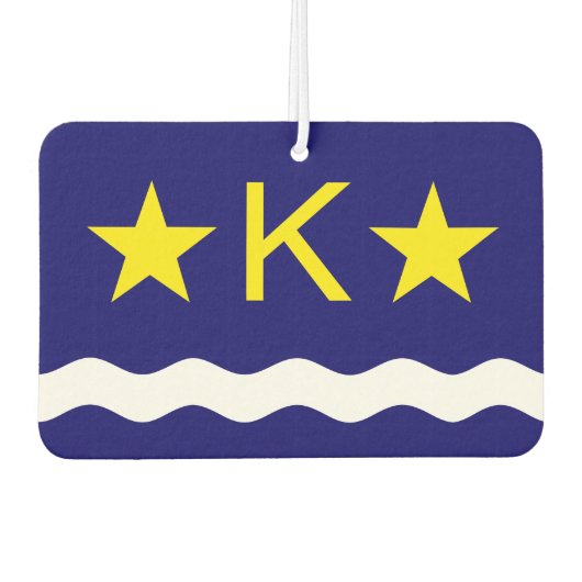 Vlag van Kinshasa, Congo Square Paper Onderzetter Luchtverfrisser (Voorkant)