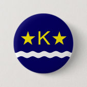 Vlag van Kinshasa, Kongo Pinback-Button Ronde Button 5,7 Cm (Voorkant)