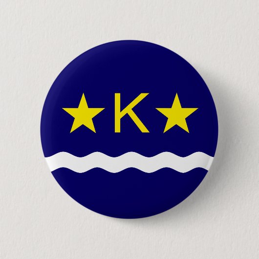 Vlag van Kinshasa, Kongo Pinback-Button Ronde Button 5,7 Cm (Voorkant)