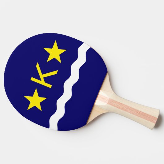 Vlag van Kinshasa, Kongo Ping Pong Paddle Tafeltennisbatje (Zijkant)