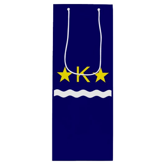 Vlag van Kinshasa, Kongo Wine Gift Bag Wijn Cadeautas (Voorkant)