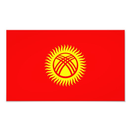 Vlag van Kirgizië Foto Afdruk (Voorkant)