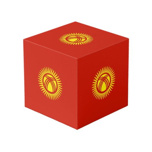 Vlag van Kirgizië Kubus (Voorkant hoekig)