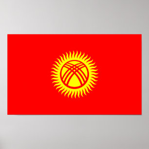 Vlag van Kirgizië Poster
