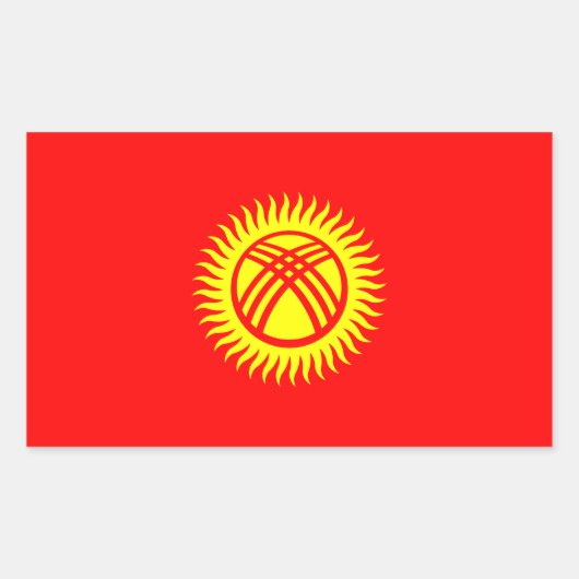 Vlag van Kirgizië Rechthoekige Sticker (Voorkant)