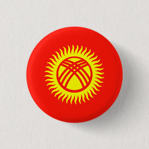 Vlag van Kirgizië Ronde Button 3,2 Cm