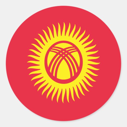 Vlag van Kirgizië Ronde Sticker (Voorkant)