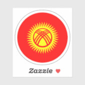 Vlag van Kirgizië Ronde Sticker (Vel)