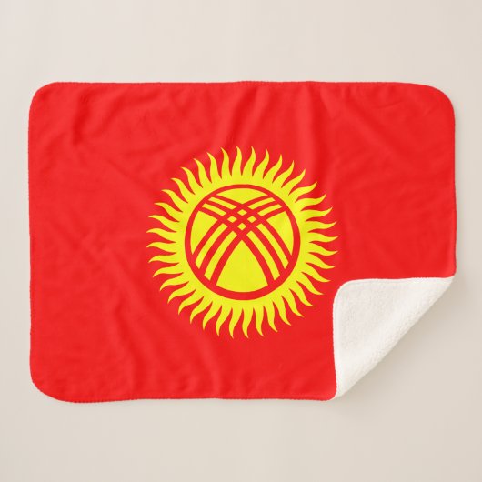 Vlag van Kirgizië Sherpa Deken (Voorkant (horizontaal))