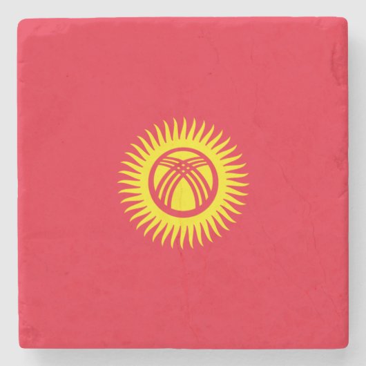 Vlag van Kirgizië Stenen Onderzetter (Voorkant)