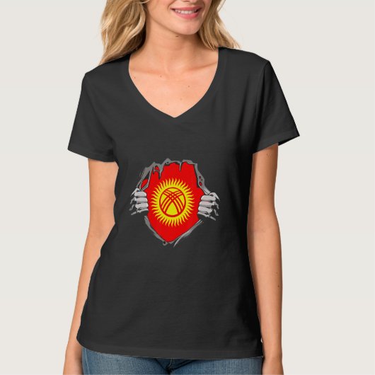 Vlag van Kirgizië T-shirt (Voorkant)