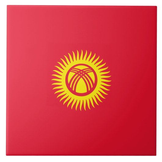 Vlag van Kirgizië Tegeltje (Voorkant)