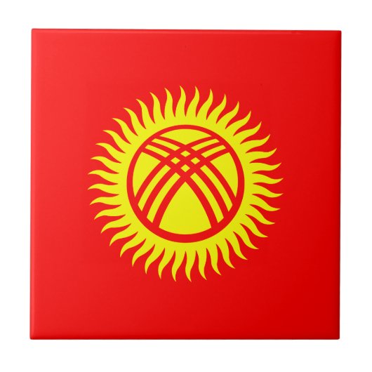 Vlag van Kirgizië Tegeltje (Voorkant)