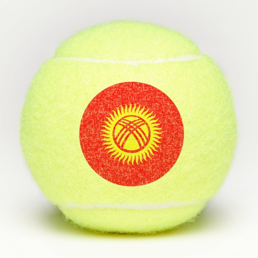 Vlag van Kirgizië Tennisballen (Voorkant)