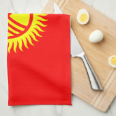 Vlag van Kirgizië Theedoek (Quarter Fold)