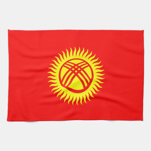 Vlag van Kirgizië Theedoek (Horizontaal)
