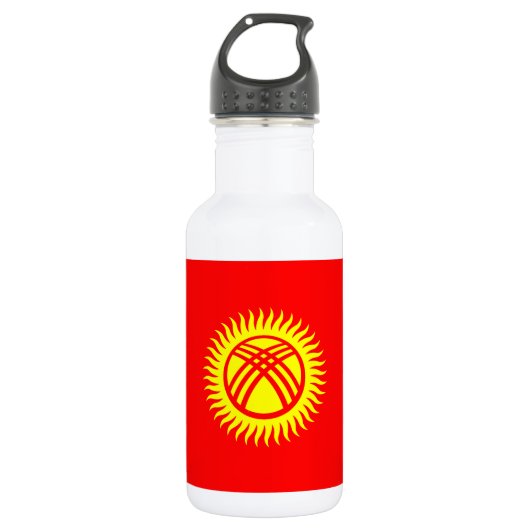 Vlag van Kirgizië Waterfles (Voorkant)