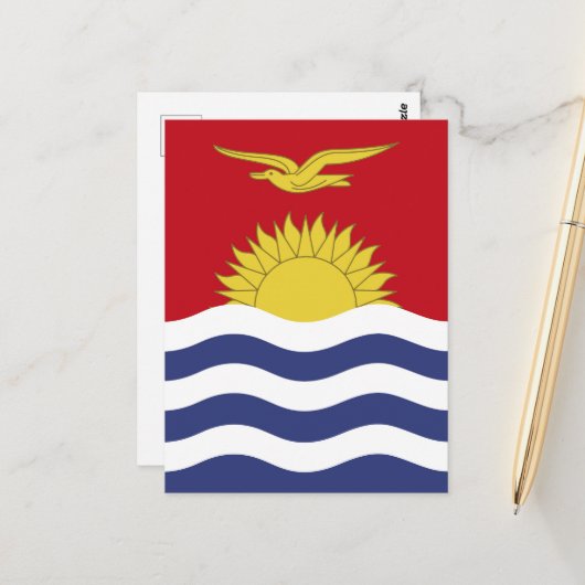 vlag van Kiribati Briefkaart (Voorkant / Achterkant in situ)
