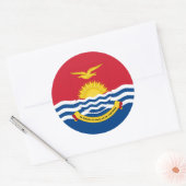 Vlag van Kiribati en wapen van Kiribati Ronde Sticker (Envelop)