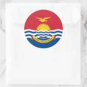 Vlag van Kiribati en wapen van Kiribati Ronde Sticker (Tas)