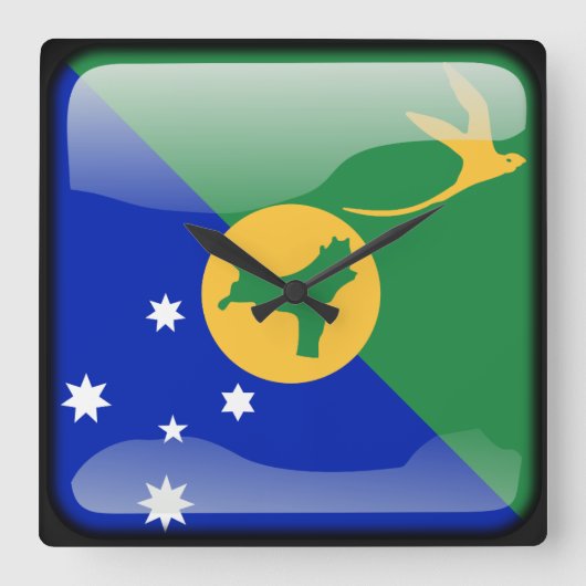 Vlag van Kiribati (kersteiland) Vierkante Klok (Voorkant)