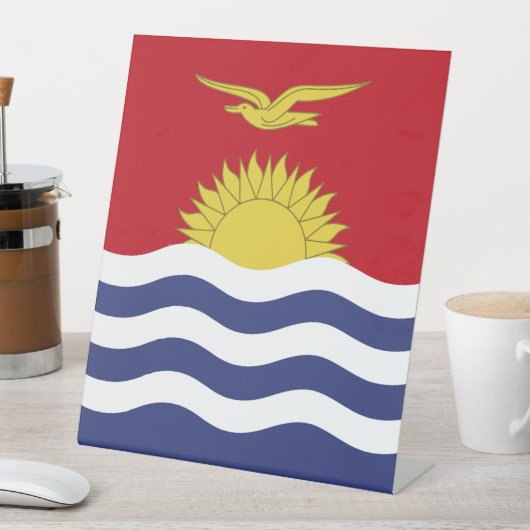 vlag van Kiribati Reclamebord Met Voetstuk (Insitu)