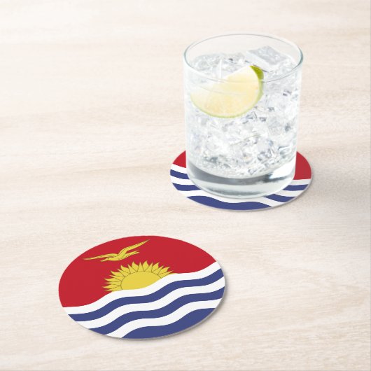vlag van Kiribati Ronde Kartonnen Onderzetter (Insitu)