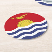 vlag van Kiribati Ronde Kartonnen Onderzetter (Gebogen)