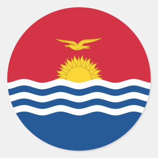 Vlag van Kiribati, vlag van Kiribati Ronde Sticker (Voorkant)