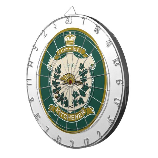 Vlag van Kitchener (Ontario, Canada) Dartbord (Voorkant Rechts)