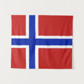 Vlag van kleine Noorse Scandinavische vlag Wandkleed (Voorkant (horizontaal))