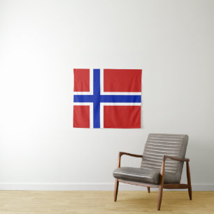 Vlag van kleine Noorse Scandinavische vlag Wandkleed