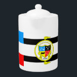 Vlag van Knoxville, Tennessee Theepot<br><div class="desc">Theepot met de vlag van Knoxville,  Tennessee. Een zwarte,  witte,  blauwe en rode vlag</div>