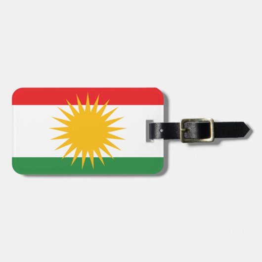 Vlag van Koerdistan (Alay Kurdistan of Alaya Rengî Bagagelabel (Voorkant horizontaal)