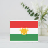 Vlag van Koerdistan (Alay Kurdistan of Alaya Rengî Briefkaart (Staand voorkant)