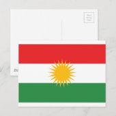 Vlag van Koerdistan (Alay Kurdistan of Alaya Rengî Briefkaart (Voorkant / Achterkant)