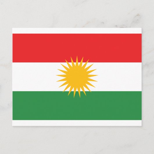 Vlag van Koerdistan (Alay Kurdistan of Alaya Rengî Briefkaart (Voorkant)
