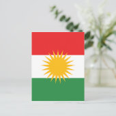 Vlag van Koerdistan (Alay Kurdistan of Alaya Rengî Briefkaart (Staand voorkant)