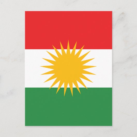 Vlag van Koerdistan (Alay Kurdistan of Alaya Rengî Briefkaart (Voorkant)